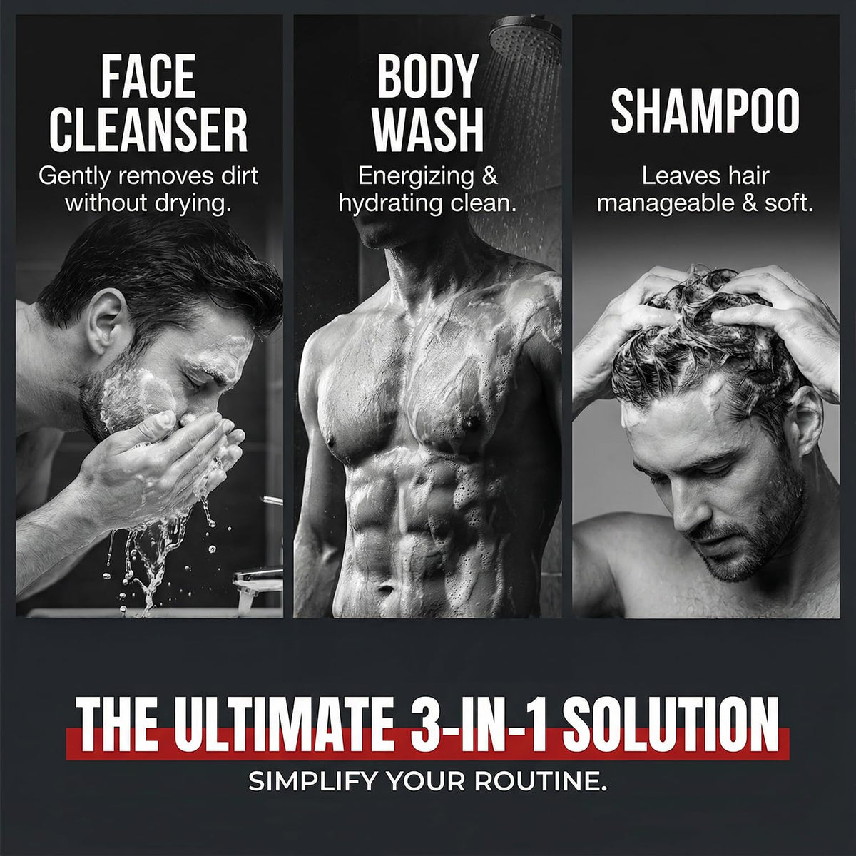 Dead Sea Collection Sandalwood Men’s Body Wash back view with ingredients