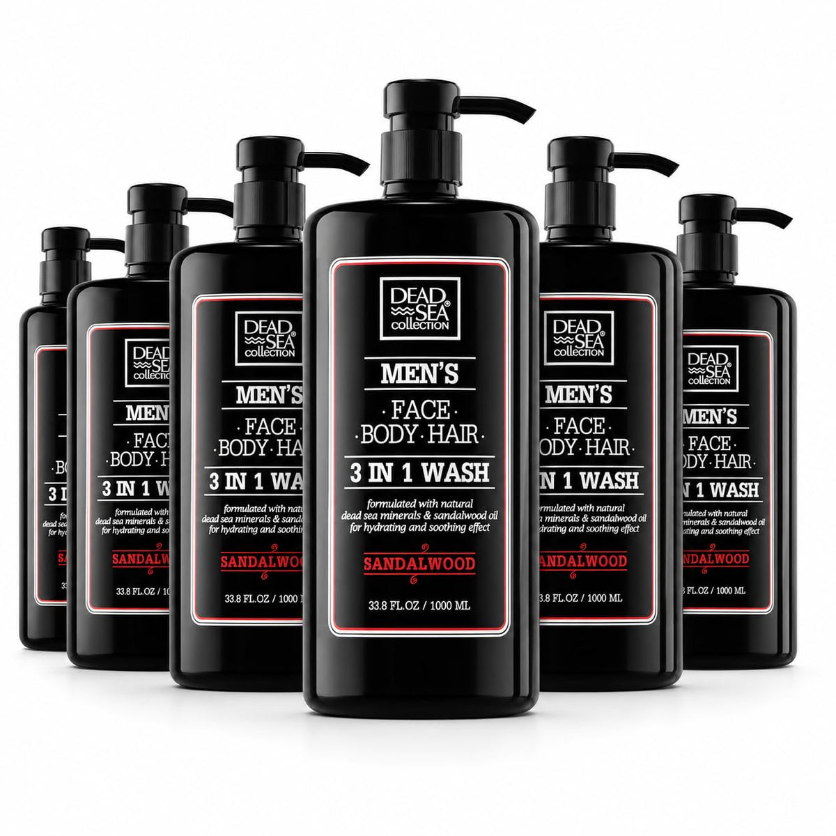 Dead Sea Collection Sandalwood Men's Body Wash group shot