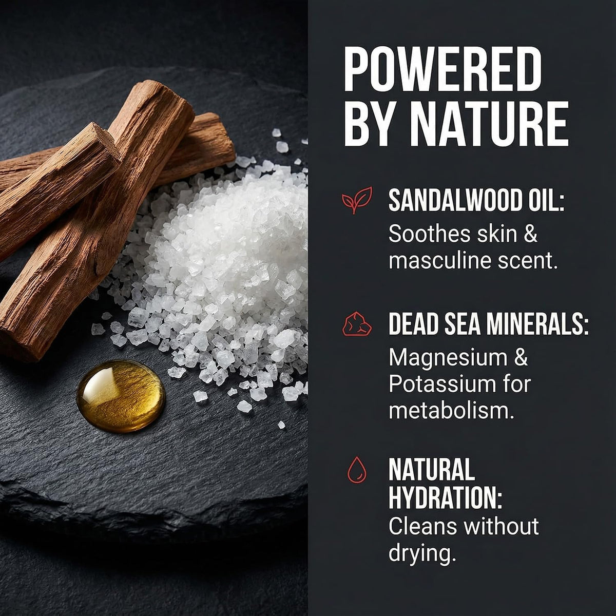 Dead Sea Collection Sandalwood Men's Body Wash with pump