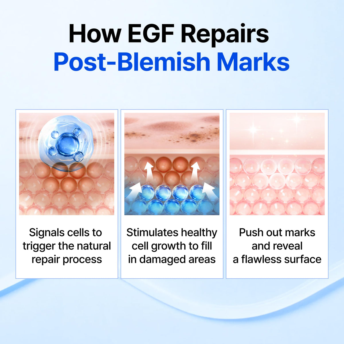DearKlairs EGF Serum Blue Youth Activating Drop texture on skin