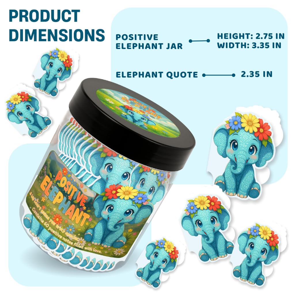 DEARMINE Positive Elephant Jar with a decorative background