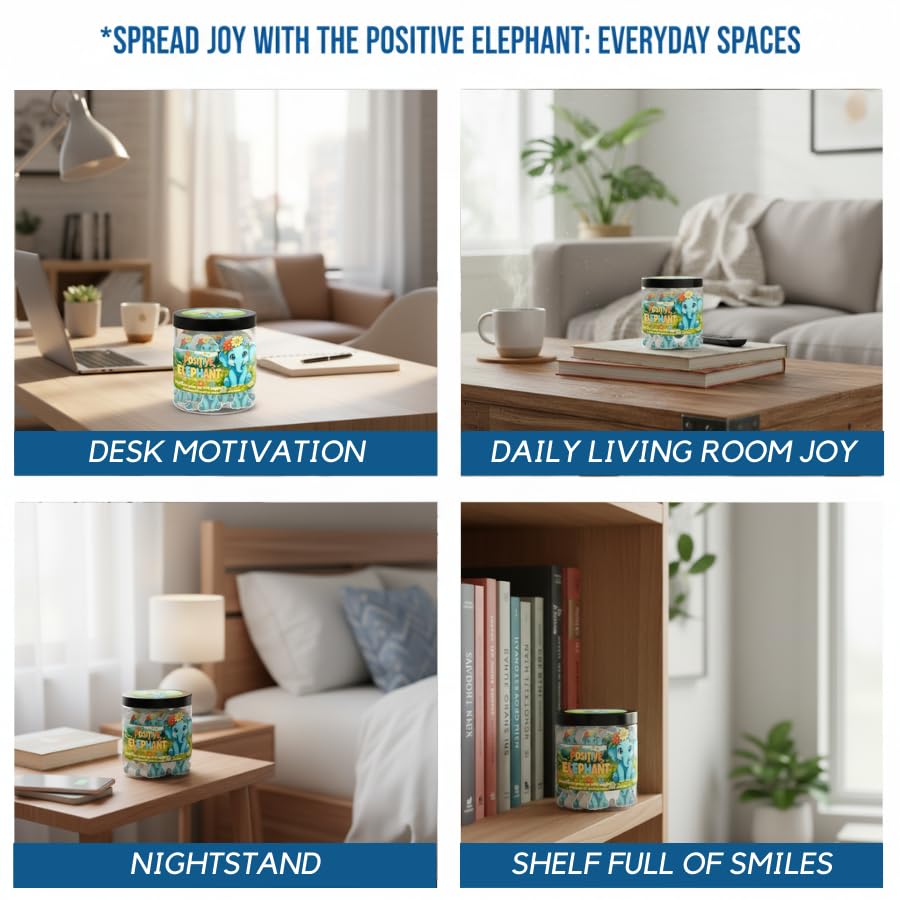 DEARMINE Positive Elephant Jar with a few affirmation cards displayed