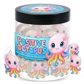 DEARMINE Positive Octopus Jar with 60 affirmation cards front view