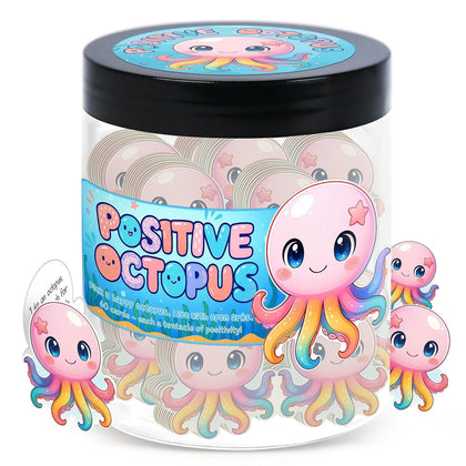 DEARMINE Positive Octopus Jar with 60 affirmation cards front view