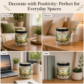 DEARMINE Positive Owl Jar in a cozy office setting