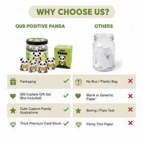 DEARMINE Positive Panda Jar with cards in a gift setting
