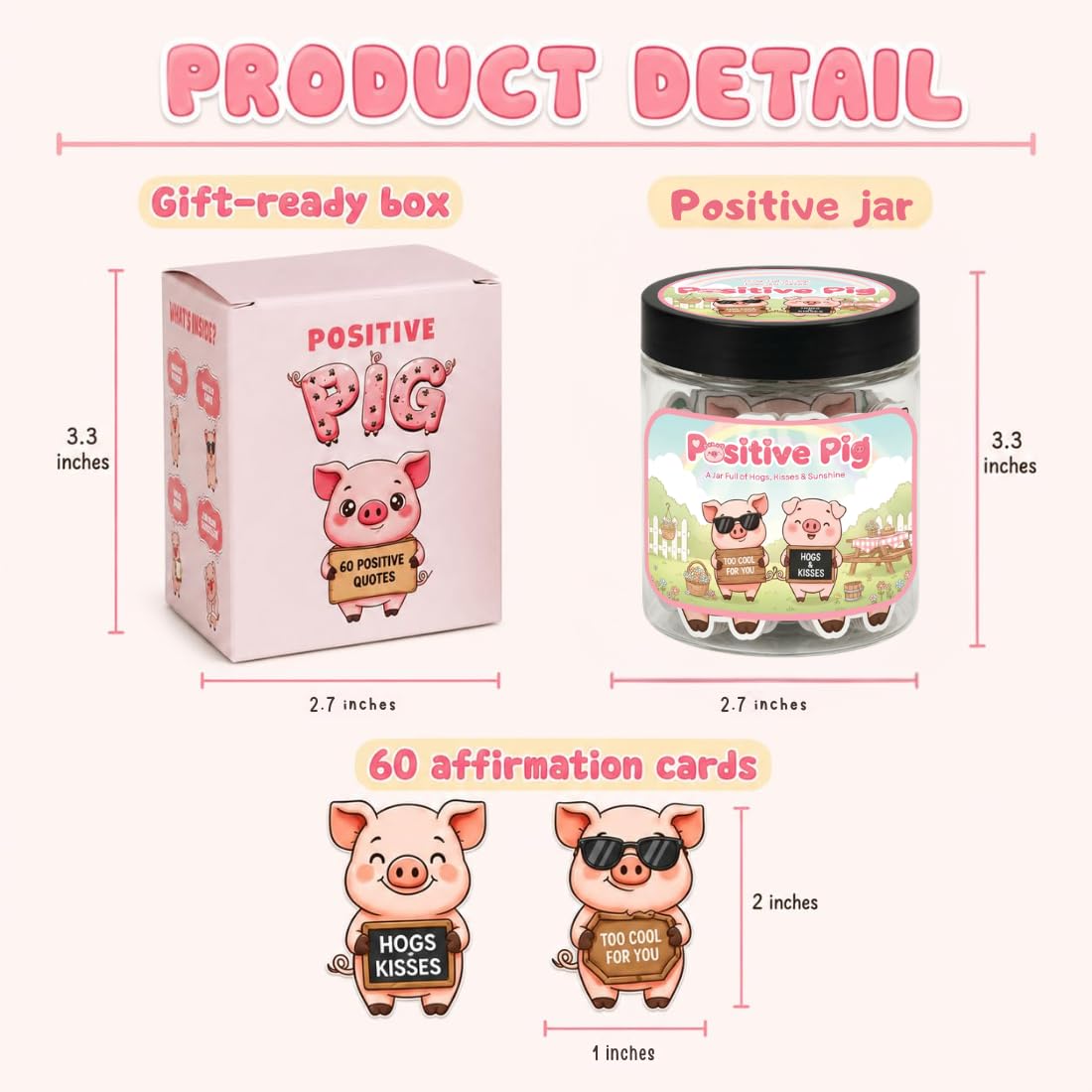 DEARMINE Positive Pig Jar on a desk with bright background