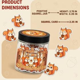 DEARMINE Positive Squirrel Jar on a desk with office decor
