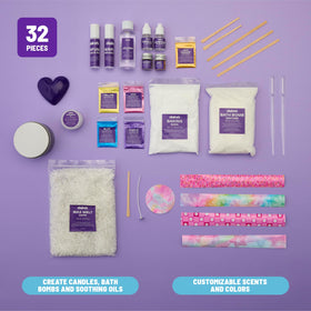 Decorated candle made with Claire's DIY kit
