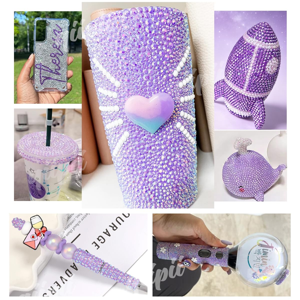 Decorated shoes with qiipii resin rhinestones