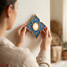 DecorContreras Artisan Small Decorative Mirror diamond shape display
