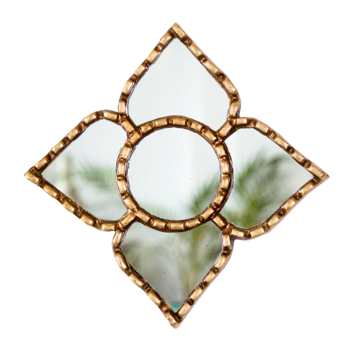 DecorContreras Small Decorative Gold Peruvian Mirror front view