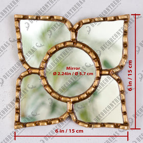 DecorContreras Small Decorative Gold Peruvian Mirror with vintage patina