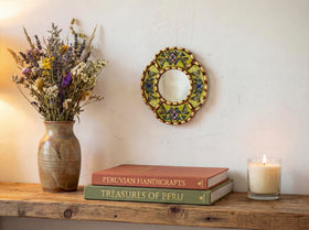 DecorContreras Small Oval Wall Mirror in a stylish bathroom setting