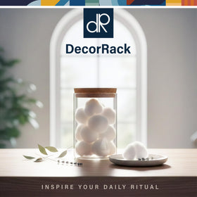 DecorRack cotton balls displayed with packaging