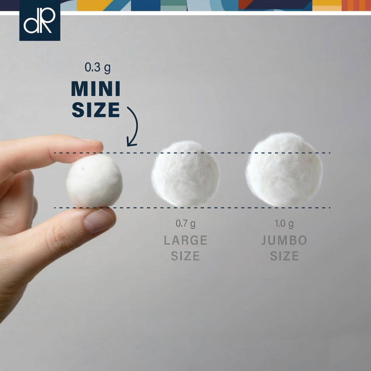 DecorRack cotton balls in use for makeup removal