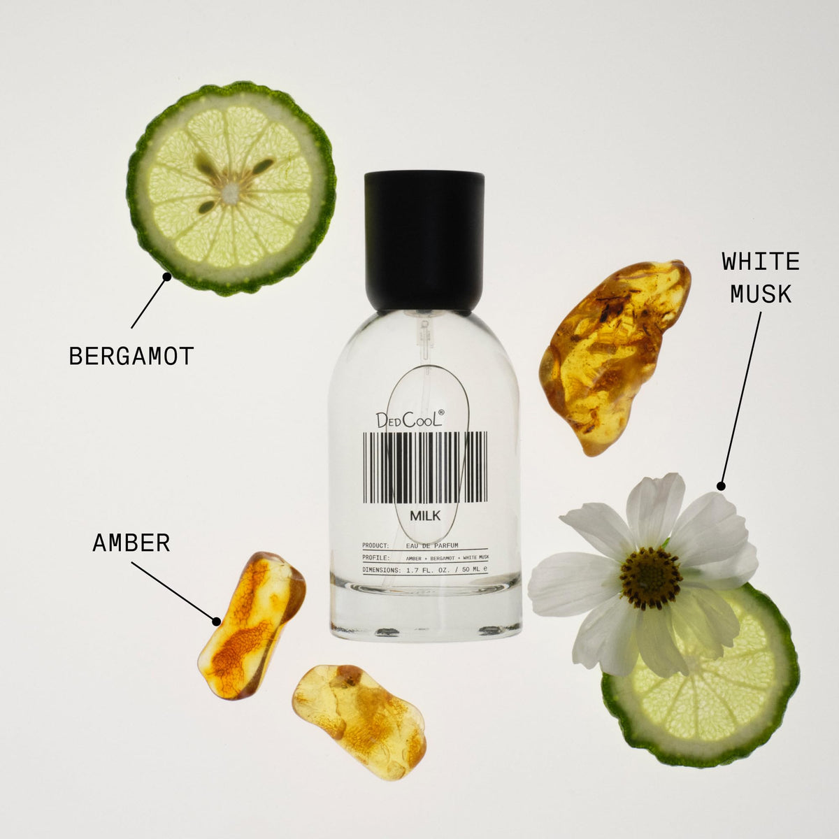 DedCool Milk Eau de Parfum 15 mL bottle with cap off