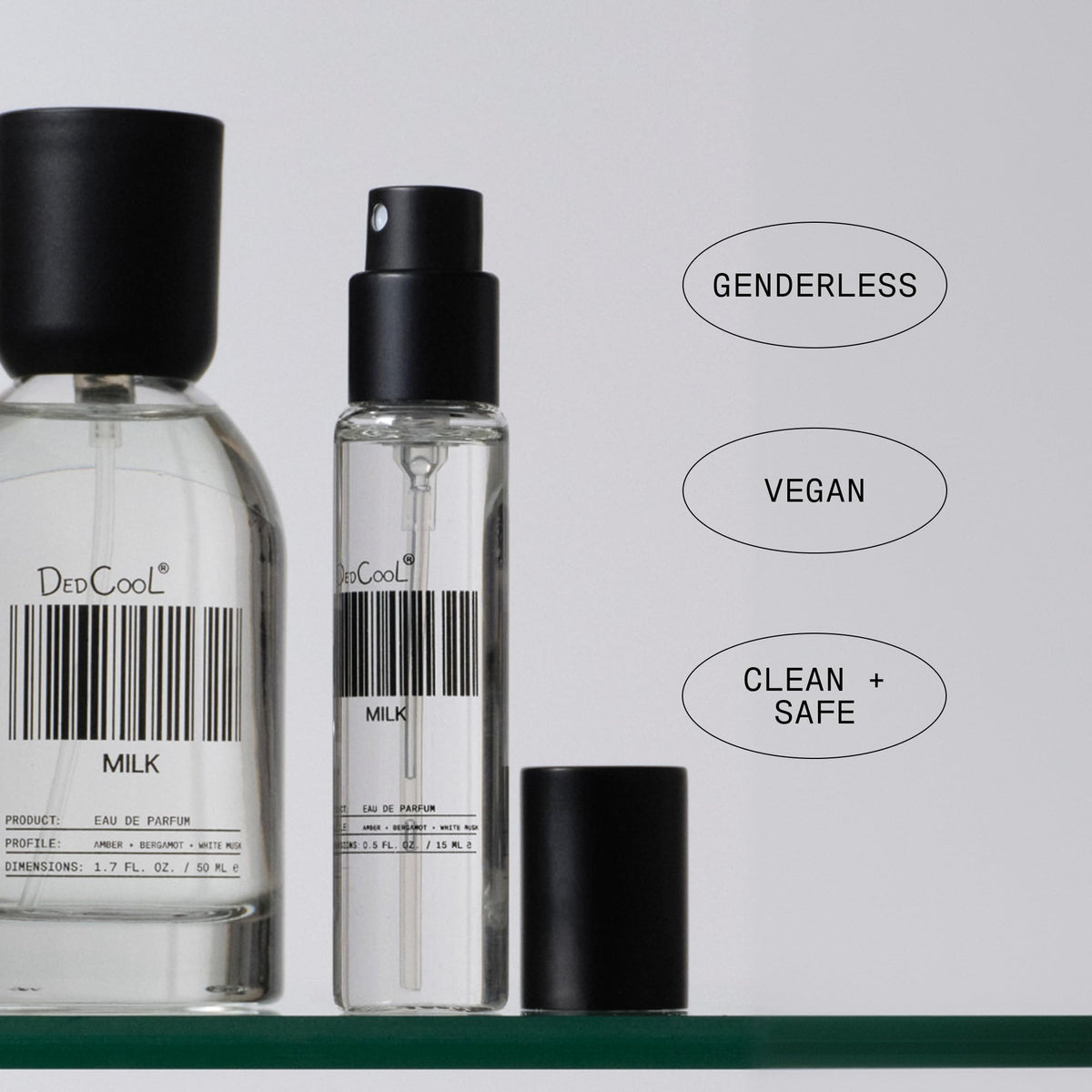 DedCool Milk Eau de Parfum packaging with ingredients list