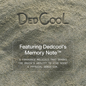 DedCool Mineral Milk Eau de Parfum bottle with a beach background