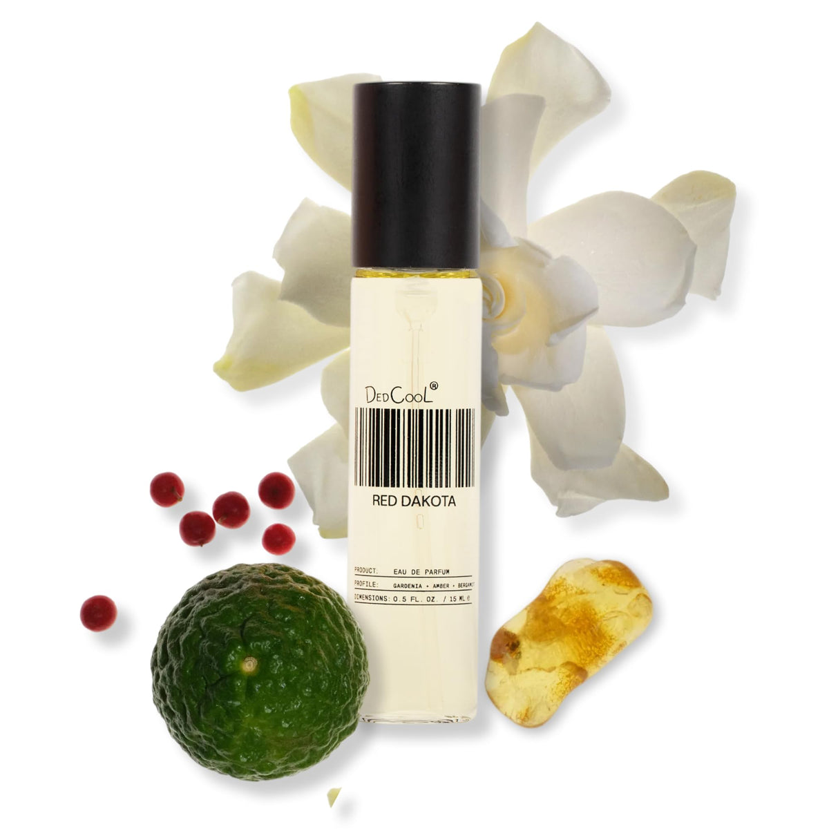 DedCool Red Dakota Eau de Parfum on a vanity