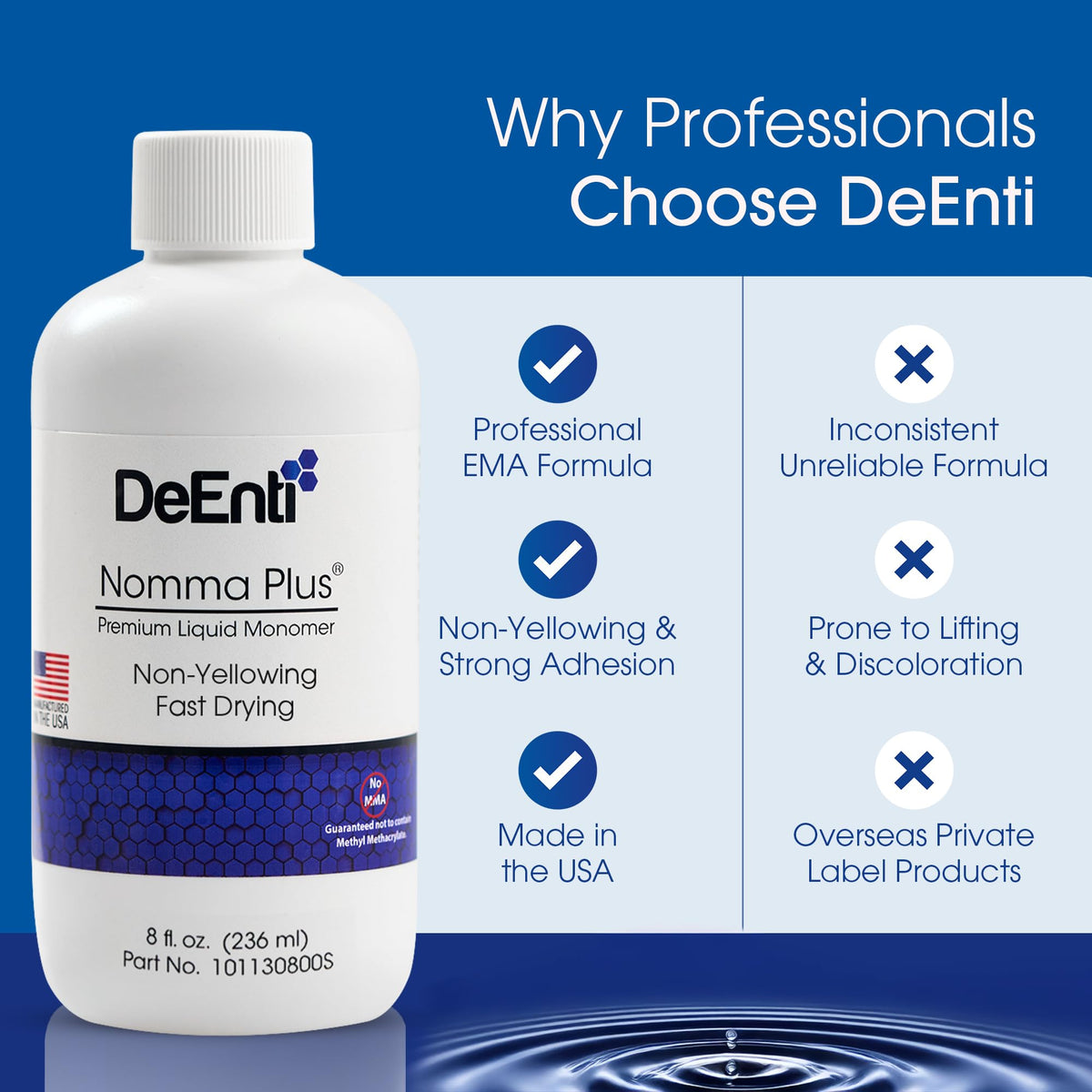 DeEnti Acrylic Monomer Liquid 8oz with tools for nail art