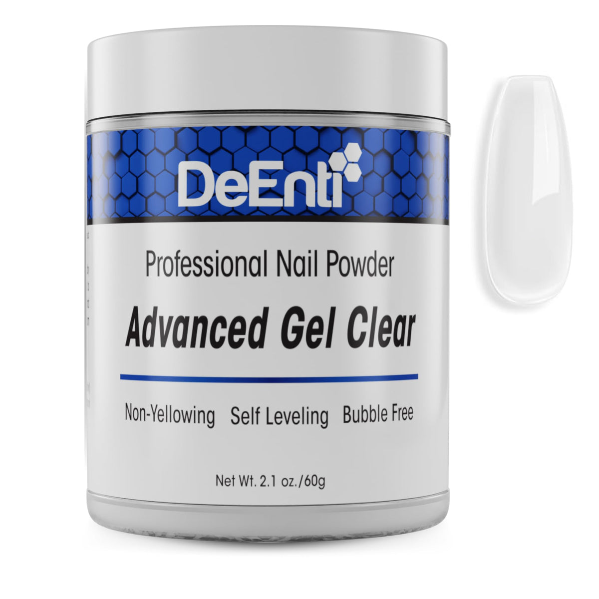 DeEnti Acrylic Nail Powder Clear 2oz front view