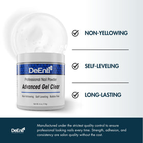 DeEnti Acrylic Nail Powder Clear 4oz texture close-up