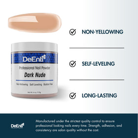 DeEnti Acrylic Nail Powder Dark Nude 4oz close-up of powder