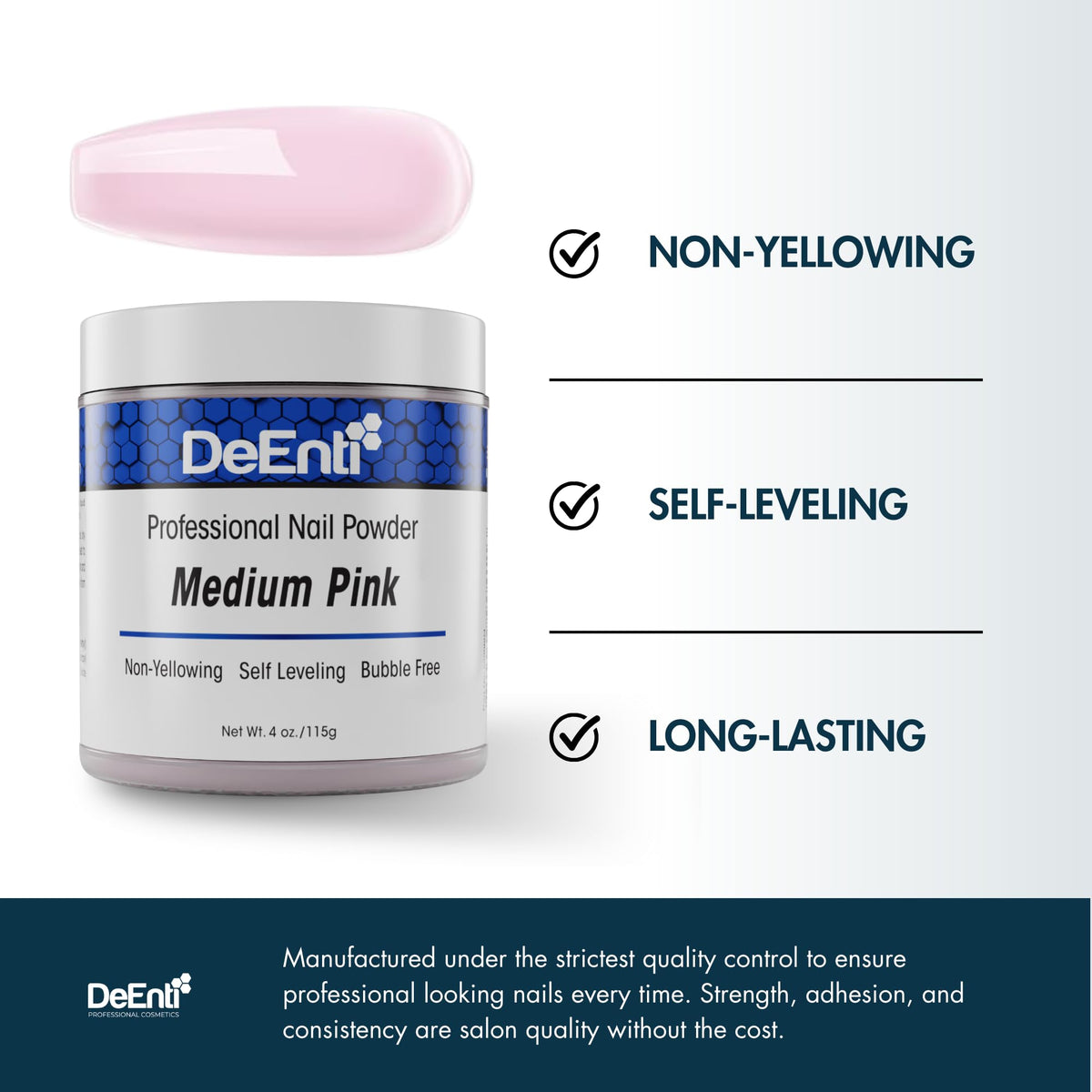 DeEnti Acrylic Nail Powder in use on nails