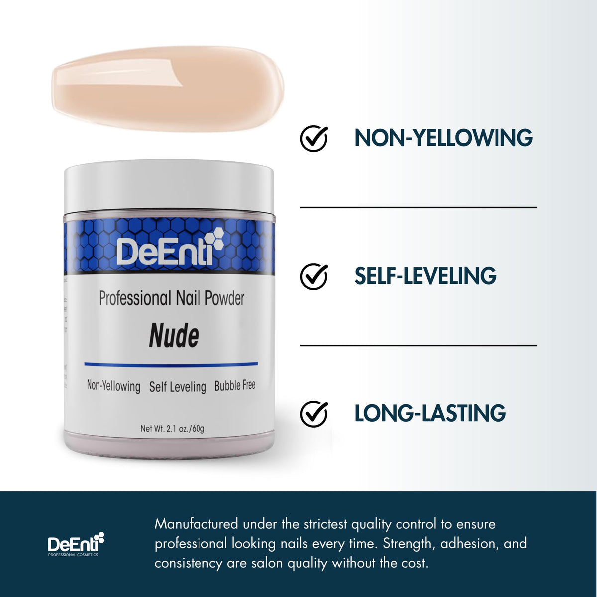 DeEnti Acrylic Nail Powder Nude 2oz texture close-up