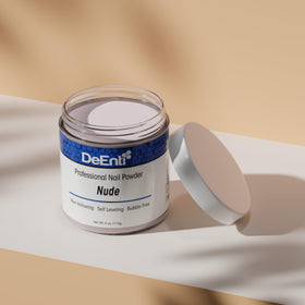 DeEnti Acrylic Nail Powder Nude applied on nails