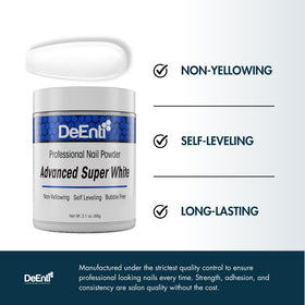 DeEnti Acrylic Nail Powder Super White 2oz texture close-up
