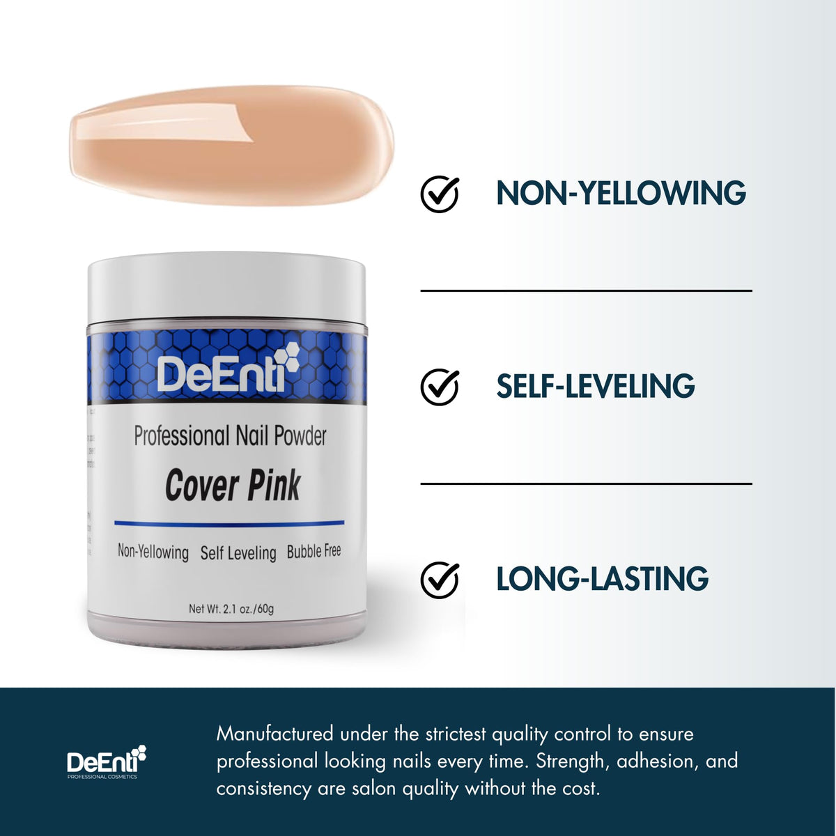 DeEnti Dark Nude Acrylic Nail Powder 2oz packaging