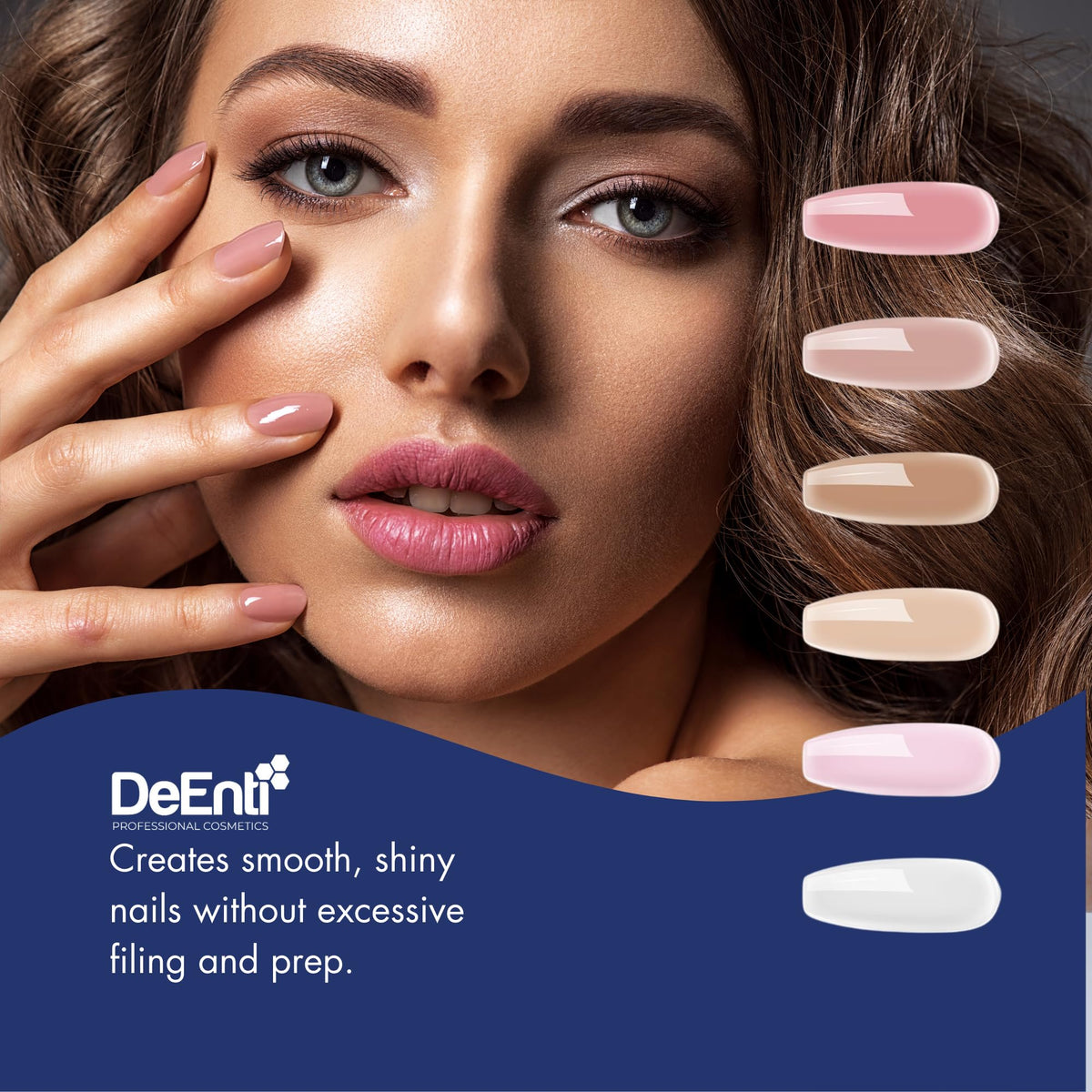 DeEnti Dark Nude Acrylic Nail Powder 2oz texture demonstration