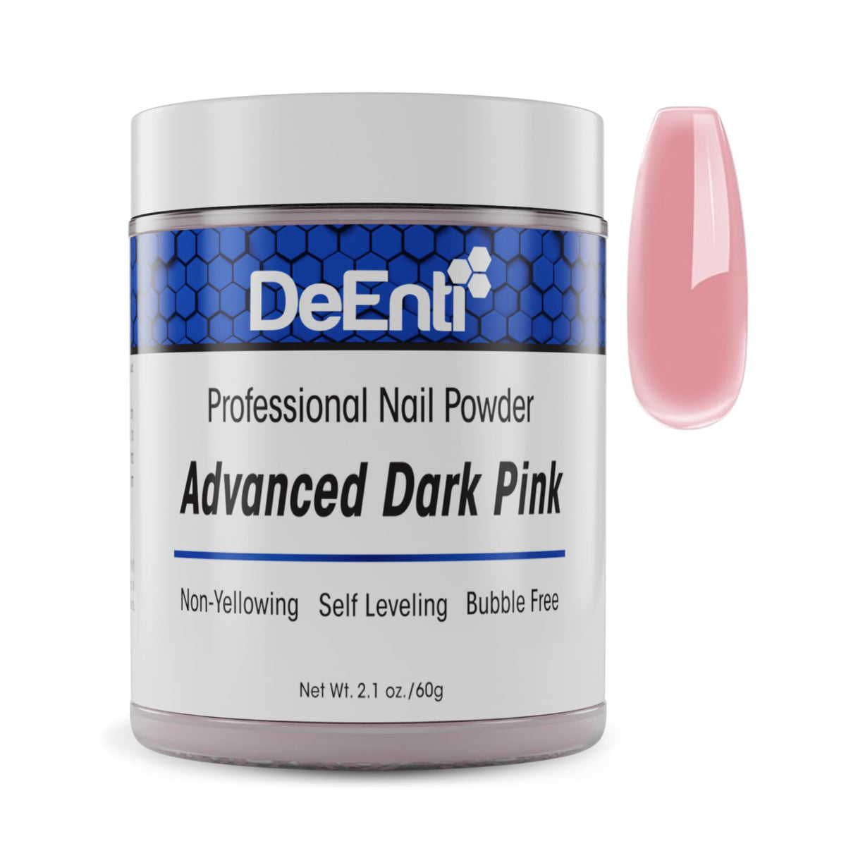 DeEnti Dark Pink Acrylic Nail Powder 2oz front view