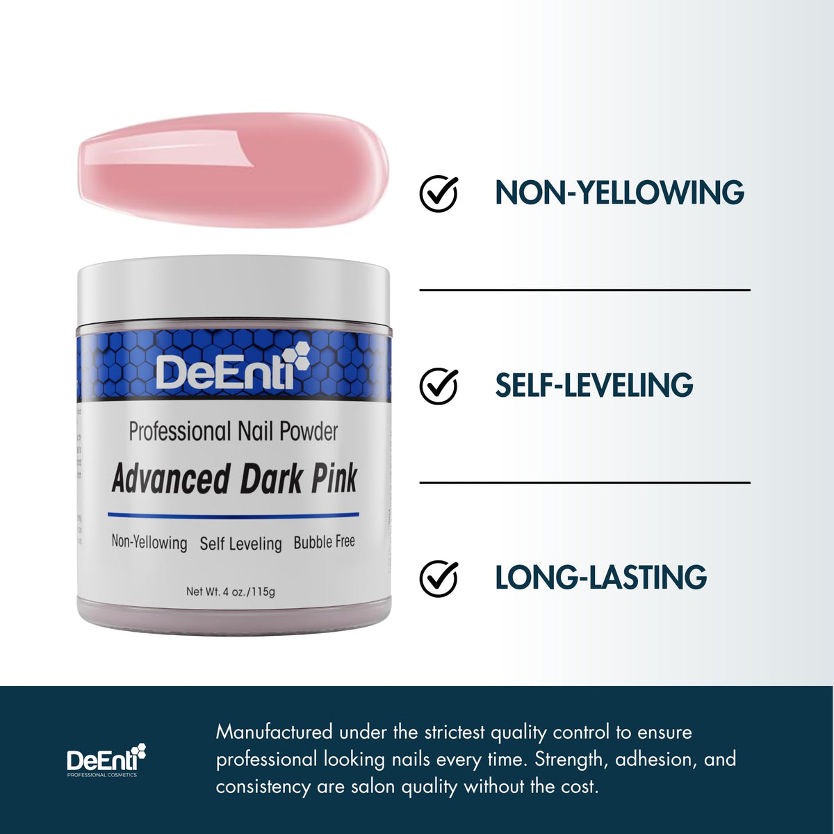 DeEnti Dark Pink Acrylic Nail Powder close-up