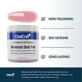 DeEnti Dark Pink Acrylic Nail Powder close-up