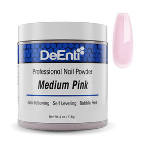 DeEnti Medium Pink Acrylic Nail Powder 4oz front view