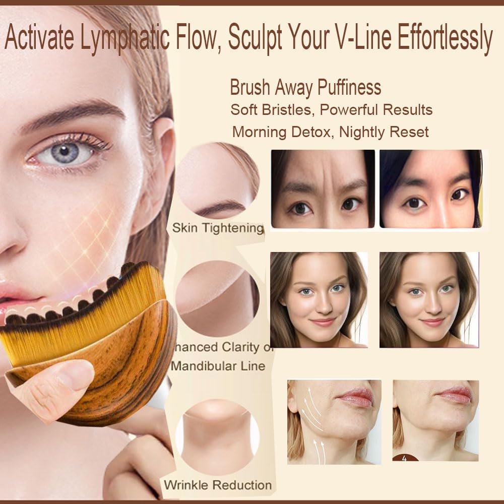 Deepcolorpy Lymphatic Contour Face Brush showing ergonomic design
