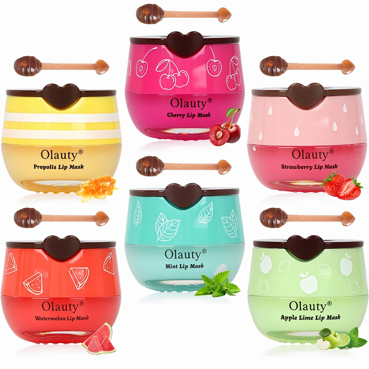 Deepmind Bee Lip Balm Honey Pot front view with six jars