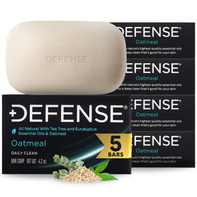 Defense Soap 5pk Oatmeal Bar Soap for Men, front view