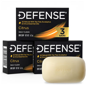 Defense Soap Citrus Bar 3PK front view with citrus scent