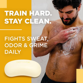 Defense Soap Citrus Bar lathering in hands