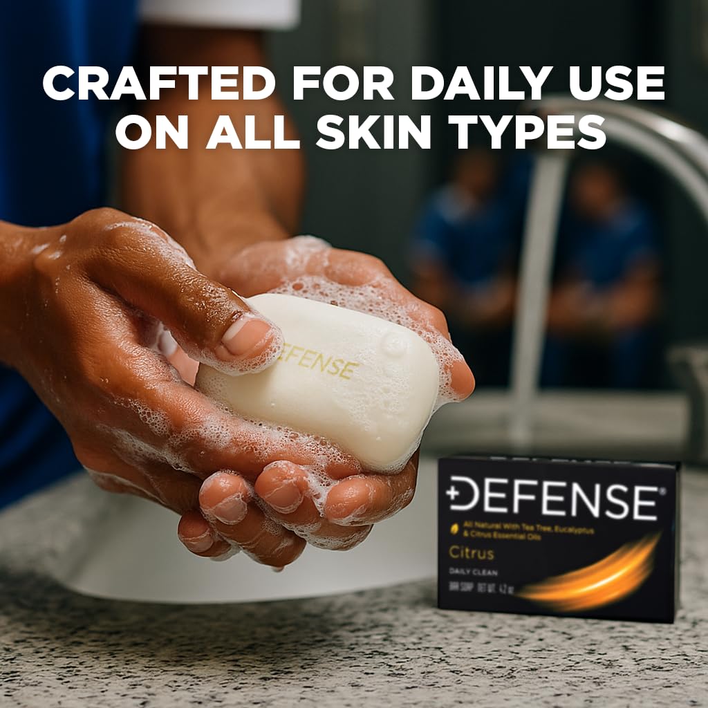 Defense Soap Citrus Bar packaging showing all-natural ingredients