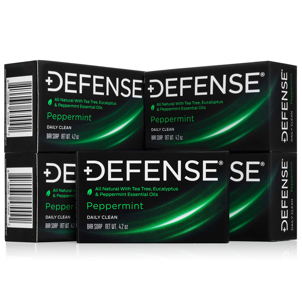 Defense Soap natural peppermint bar soap front view