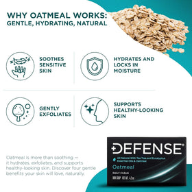Defense Soap Oatmeal Bar Soap lather on a washcloth