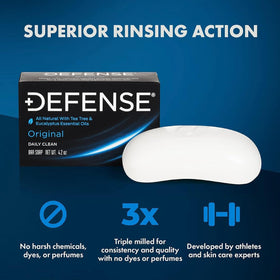 Defense Soap Original Bar Soap lathering on a washcloth