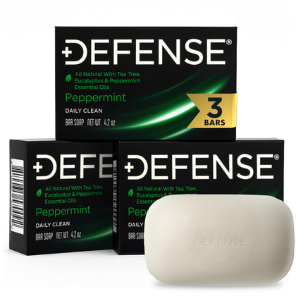 Defense Soap Peppermint Bar Soap 3-Pack front view