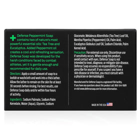 Defense Soap Peppermint Bar Soap during shower use
