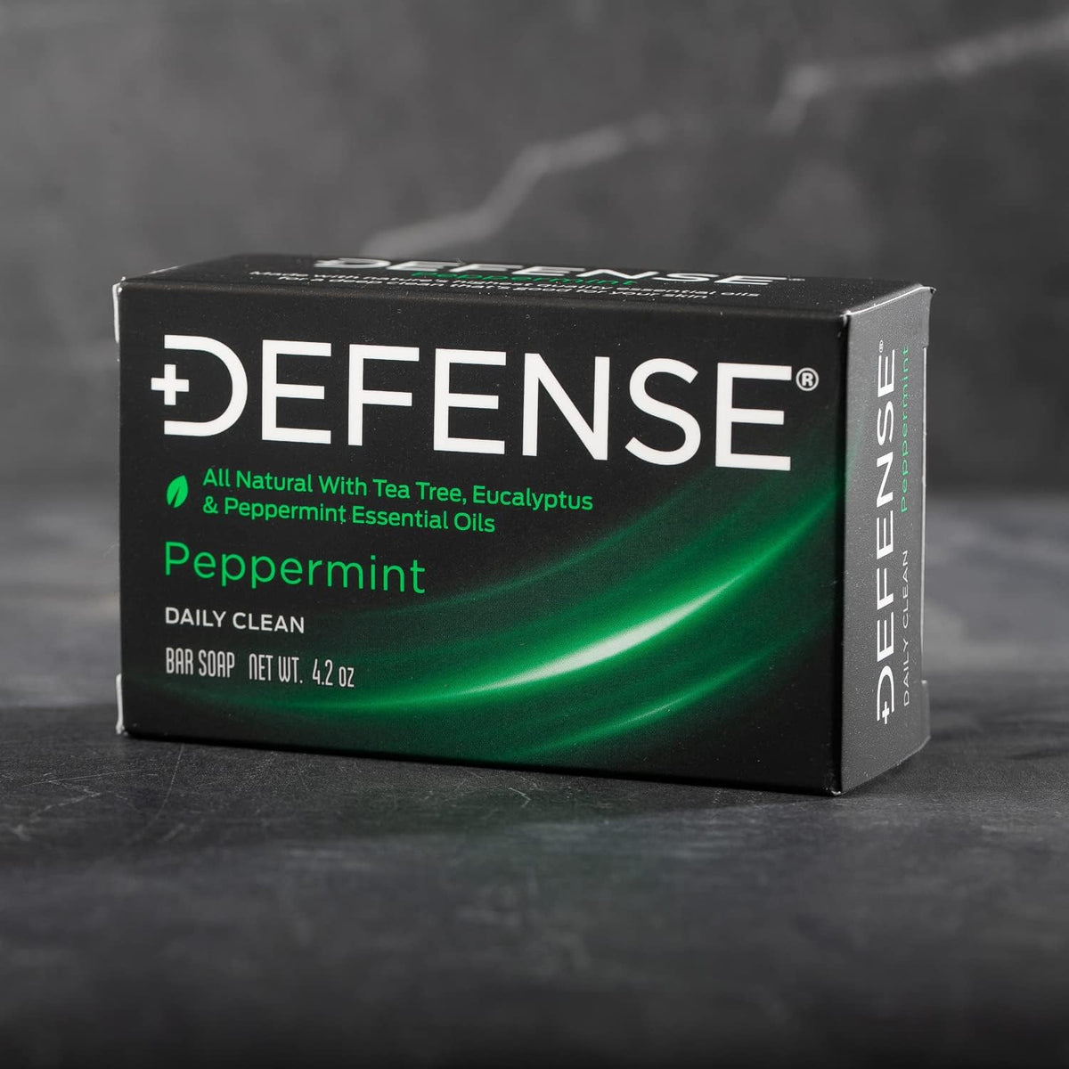 Defense Soap peppermint soap being used in shower